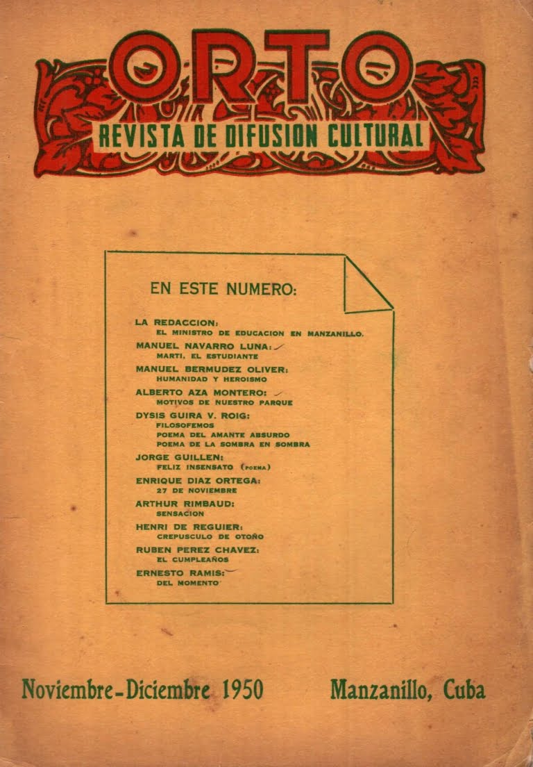 Revista Orto, número de 1950. Foto tomada de Internet