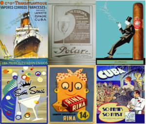 Collage de carteles, década del 40